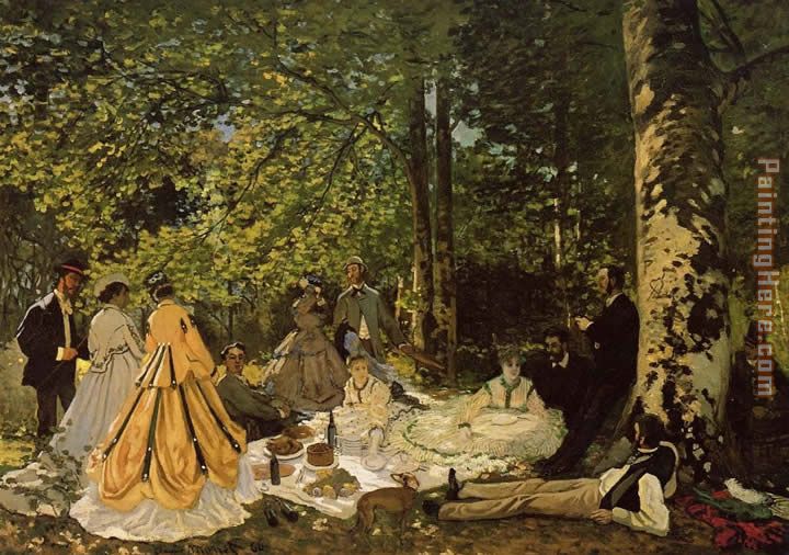 Luncheon on the Grass painting - Claude Monet Luncheon on the Grass art painting